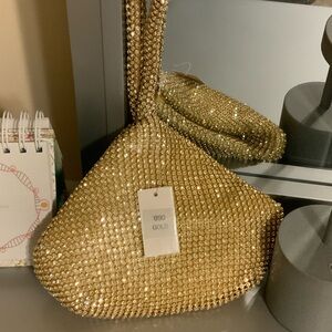 Gold Sequin Evening Clutch Bag
